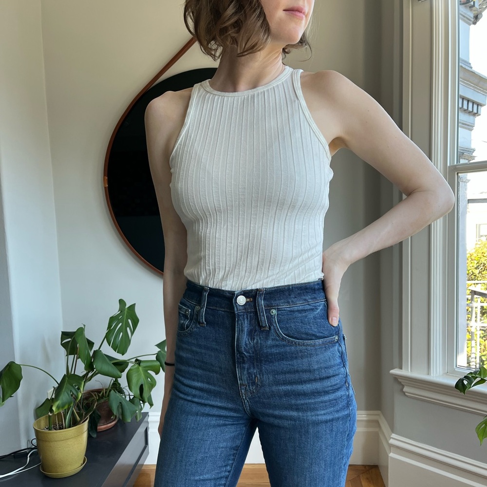 Simon Miller White Ribbed Tank Top